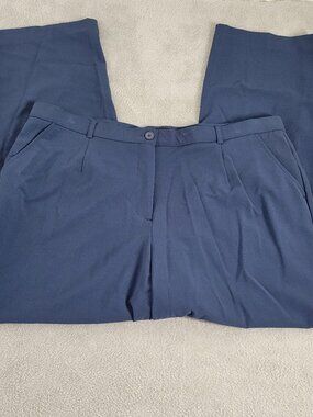 George Women's Blue Straight Leg Dress Pants Size 18WP Plus High Rise BLU161E